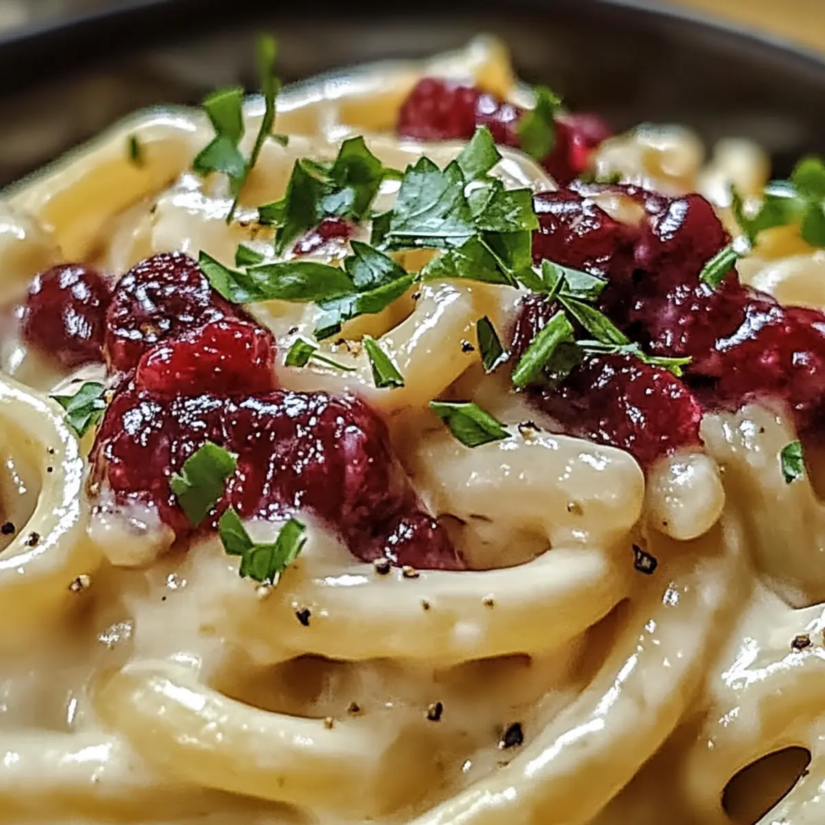 Brie-Pasta-Preiselbeeren-Kompott für Feinschmecker